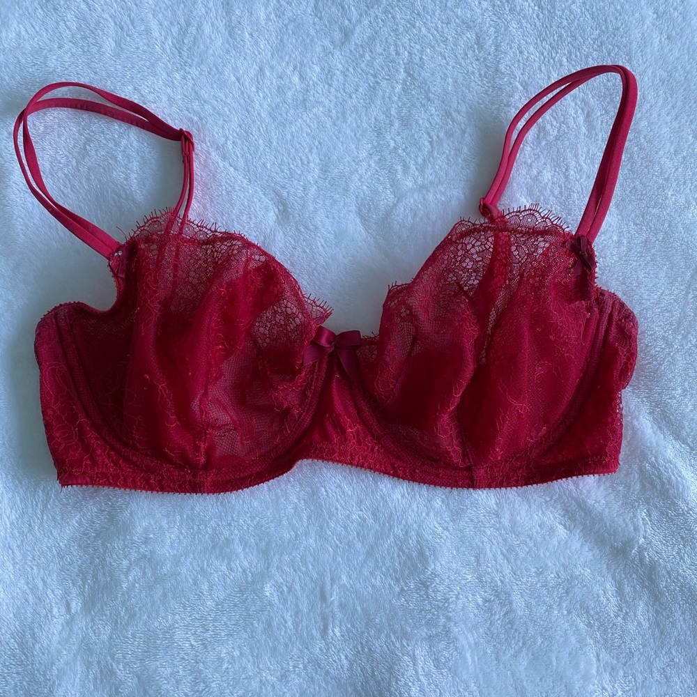 Red Lace Victoria’s Secret Bra - image 1